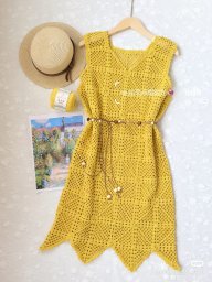 Платье из мотивов, вязание крючком