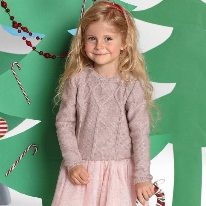 Детский джемпер с рельефными сердечками