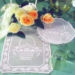 Корзина с фруктами - комплект салфеток в филейной технике