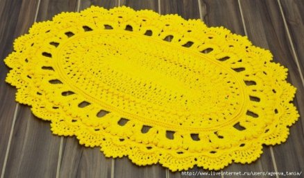 Салфетка овальная, вяжем крючком