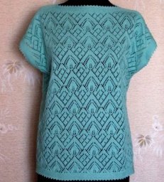 Топ прямого покроя с ажурными ромбами