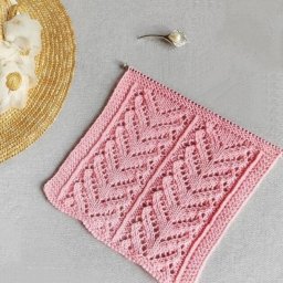 Узор "Сердечки", вяжем спицами