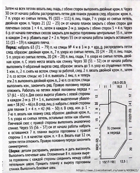 Топ классический, вяжем спицами Топ классический, вяжем спицами