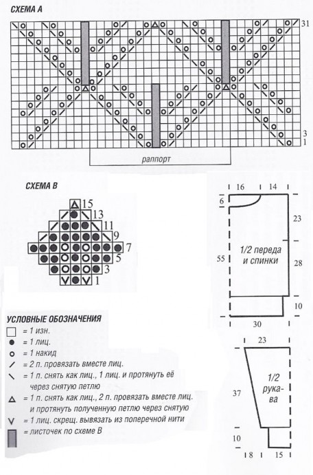 Красивый пуловер спицами