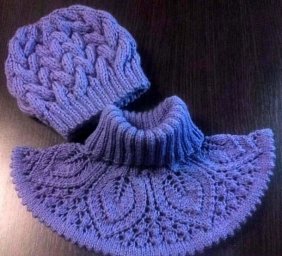 Теплая парочка: шапка и манишка спицами