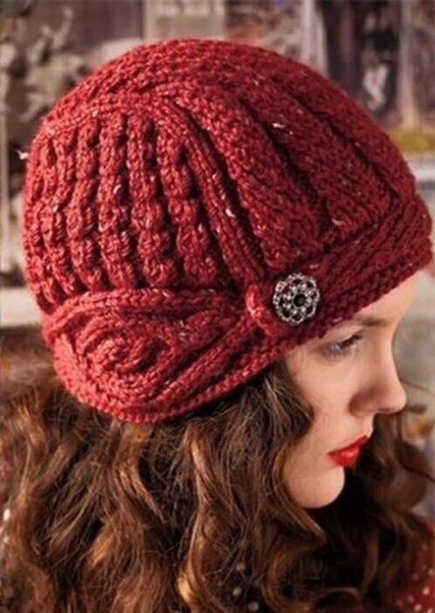 Стильная шапка Vogue Knitting, вяжем спицами Стильная шапка Vogue Knitting, вяжем спицами