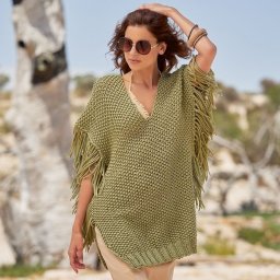 Летнее зеленое пончо