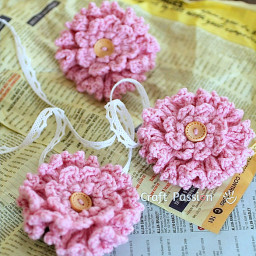 "Махровый" цветок крючком