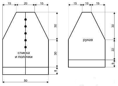 Жакет - реглан лицевой гладью