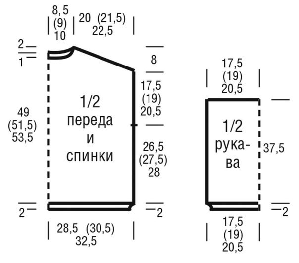 Женский свитер с косой и структурным узором