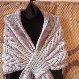 Шарф-накидка спицами