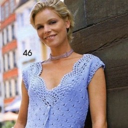 Летняя кофта спицами с ажурной отделкой