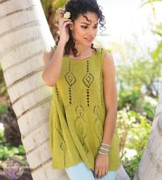 Зеленая туника из шелковой пряжи