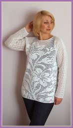 Туника с лилиями в филейной технике