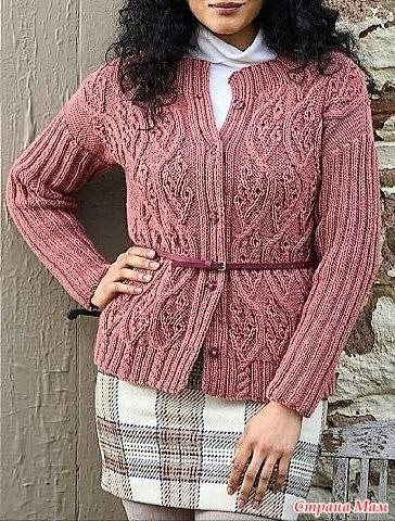 Жакет "RHODOMEL". Узор "ветки шиповника"