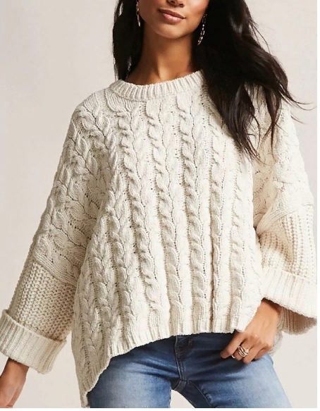 Пуловер в стиле оверсайз, вяжем спицами