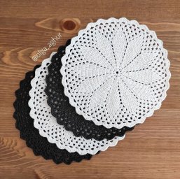Салфетки для сервировки стола, вяжем крючком