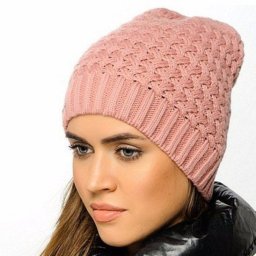 Шапочка, вязаная спицами, модель Canoe