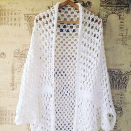 Кардиган из бабушкиного квадрата крючком