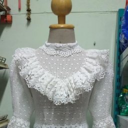 Праздничная блузка крючком