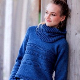 Пуловер со съемным воротником