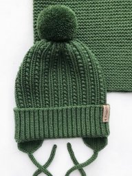 Комплект из шапки и снуда, вяжем спицами