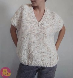 Жилет оверсайз спицами