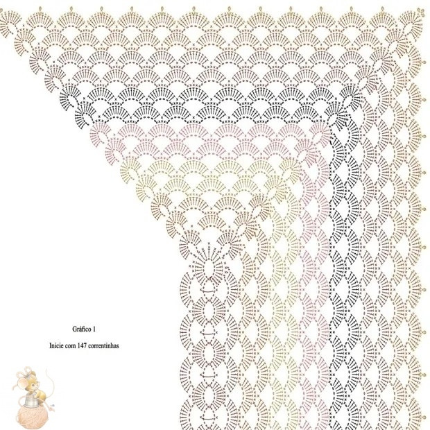 Шикаpный пpямоугольный ковpик крючком