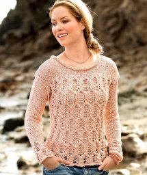 Джемпер с ажурным узором из «кос»