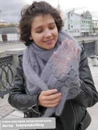 Ажурная воздушная шаль спицами