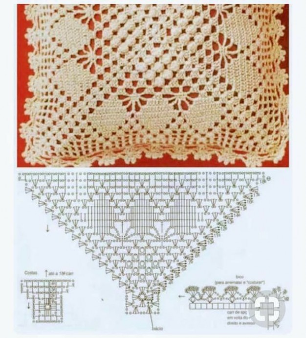 Красивая наволочка на подушку, вяжем крючком