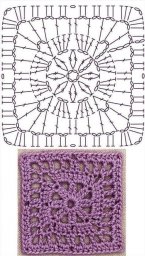 Подборка красивых квадратных мотивов крючком