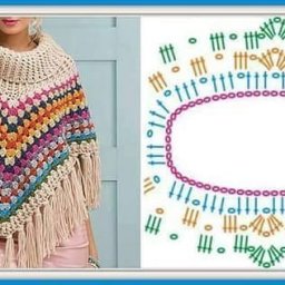 Простой узор для яркого пончо