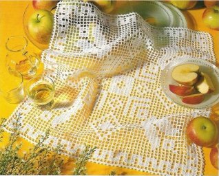 Схема филейной салфетки крючком