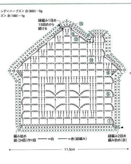 Схема вязания ажурного домика