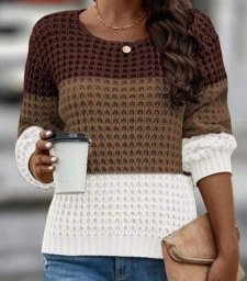 Крупный структурный узор для джемпера спицами