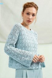 Джемпер ажурным узором из немецкого журнала. Схема и выкройка