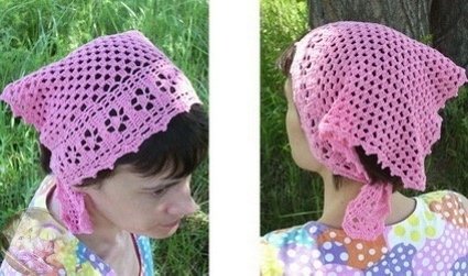 Очаровательная косынка крючкм