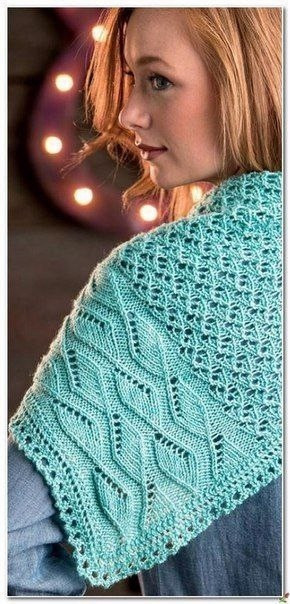 Асимметричная шаль спицами