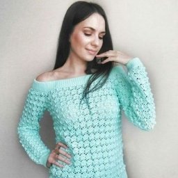 Ажурный пуловер крючком