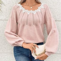 Джемпер спицами на круглой кокетке