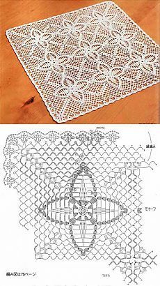 Квадратная салфетка крючком