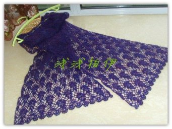 Палантин воздушным узором крючком