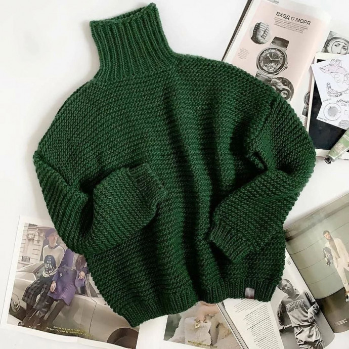 Зеленый свитер из rainbowbirdru wool