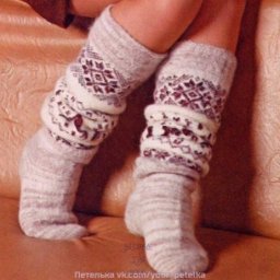 Теплые гольфы спицами