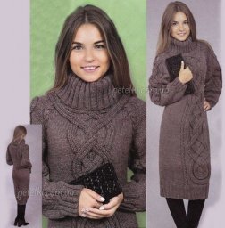 Тёплое вязаное платье