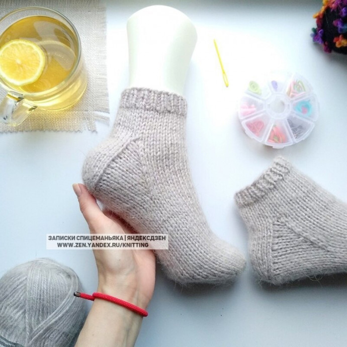 Красивая пятка носков "Купол", покажу, как вяжу