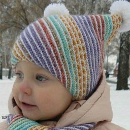 Стильная шапочка "по диагонали"