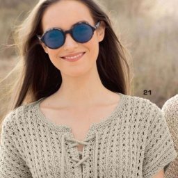 Ажурный пуловер без рукавов, вяжем спицами