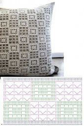 Узор для ажурной подушки крючком